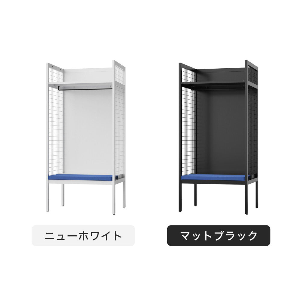 チームユニフォームをきれいに掛けて収納できるロッカー設計