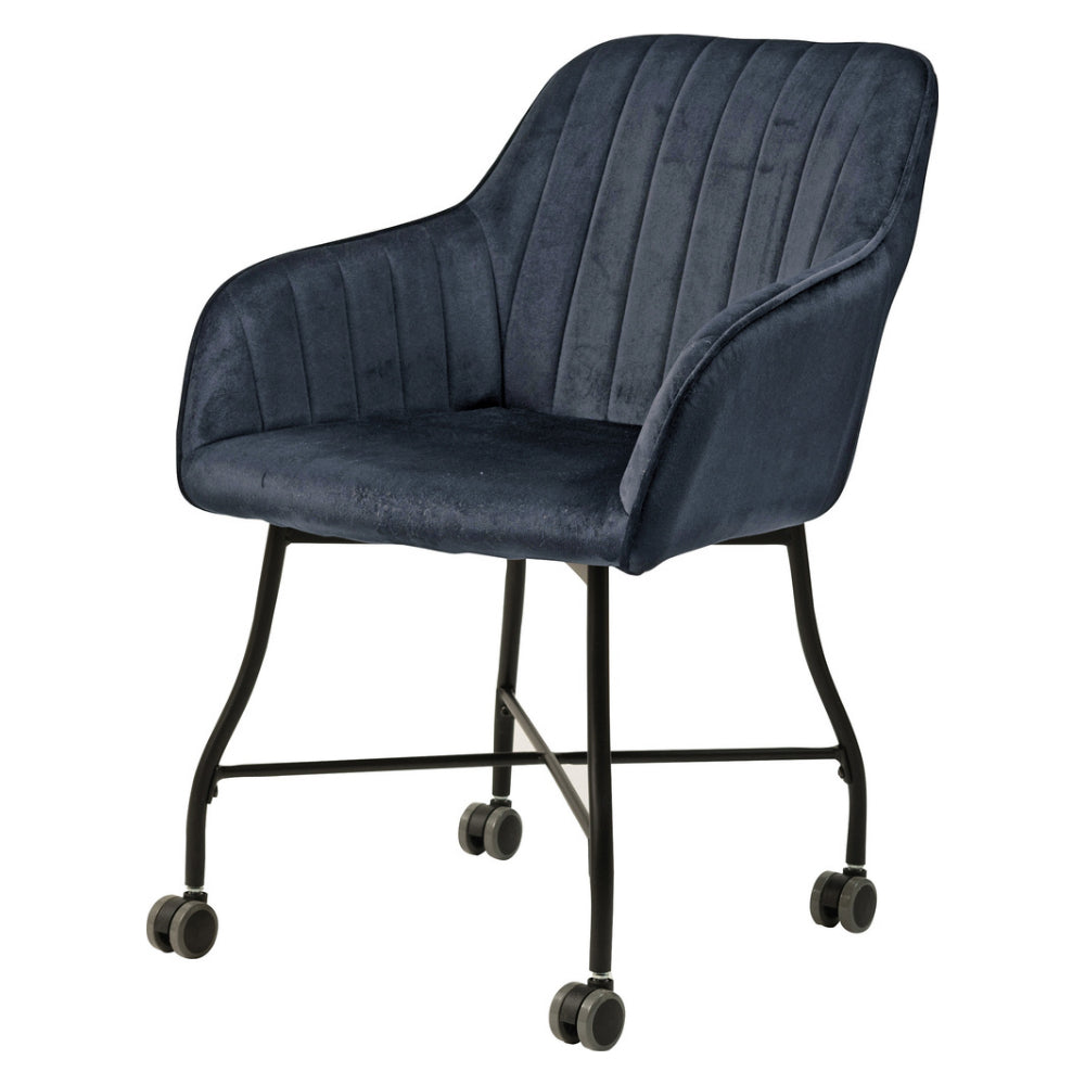 ブラック ベロア生地 スチール脚