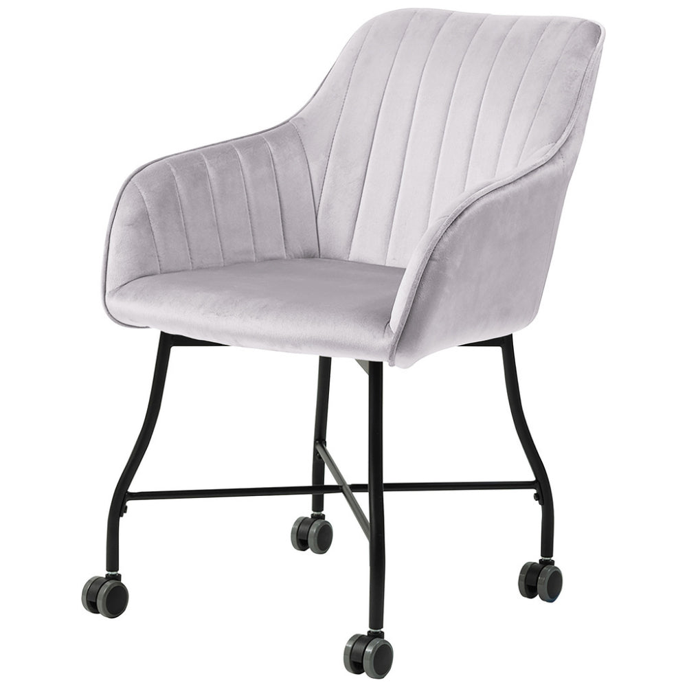 キャスター付き 光沢感ある生地 グレー