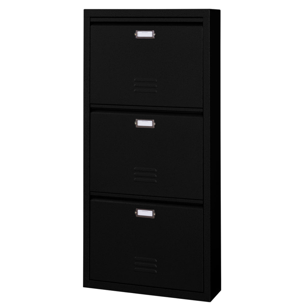 ブラック ネームプレート付き 靴箱