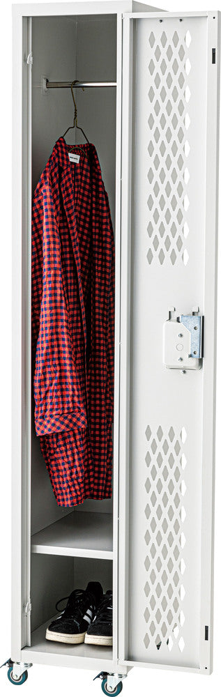 2段ロッカー ハンガー付き キャスター付き