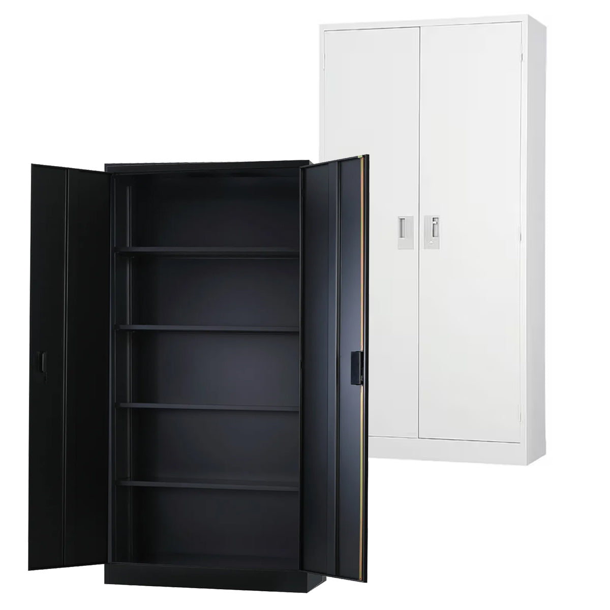 両開きスチール書庫 棚板4枚 可動棚 スチール 下置き書庫