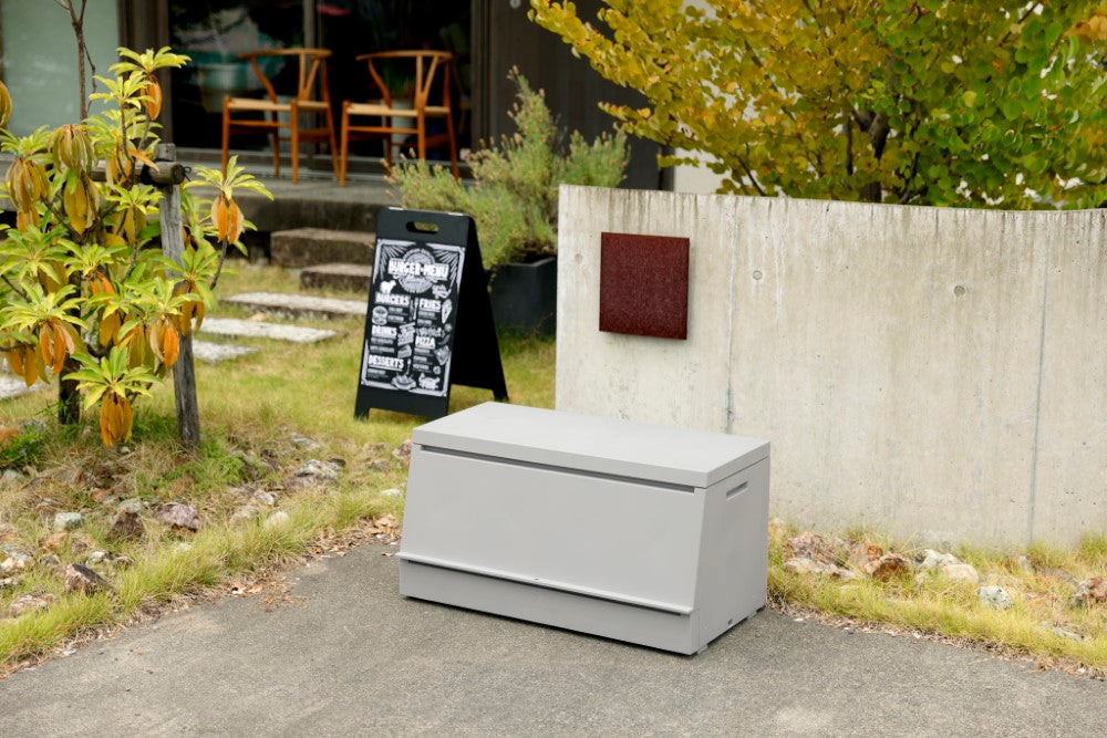 ポリタンク収納 園芸用品収納 二つ折りフタ