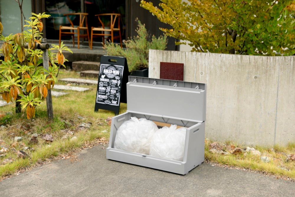 軽量フタ スムーズ開閉 屋外向け ゴミ箱