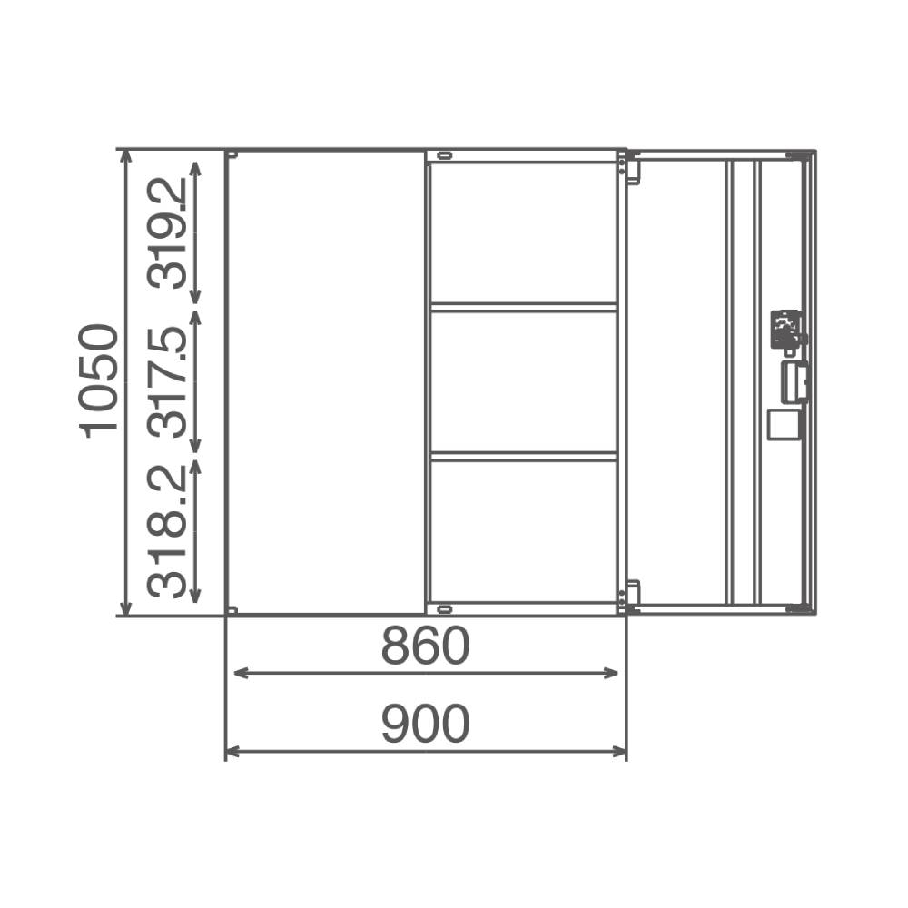 法人様限定 壁面収納庫 W900 両開き 引違い オープン 書庫【オフィス家具市場】【車上渡し】【alua4045】