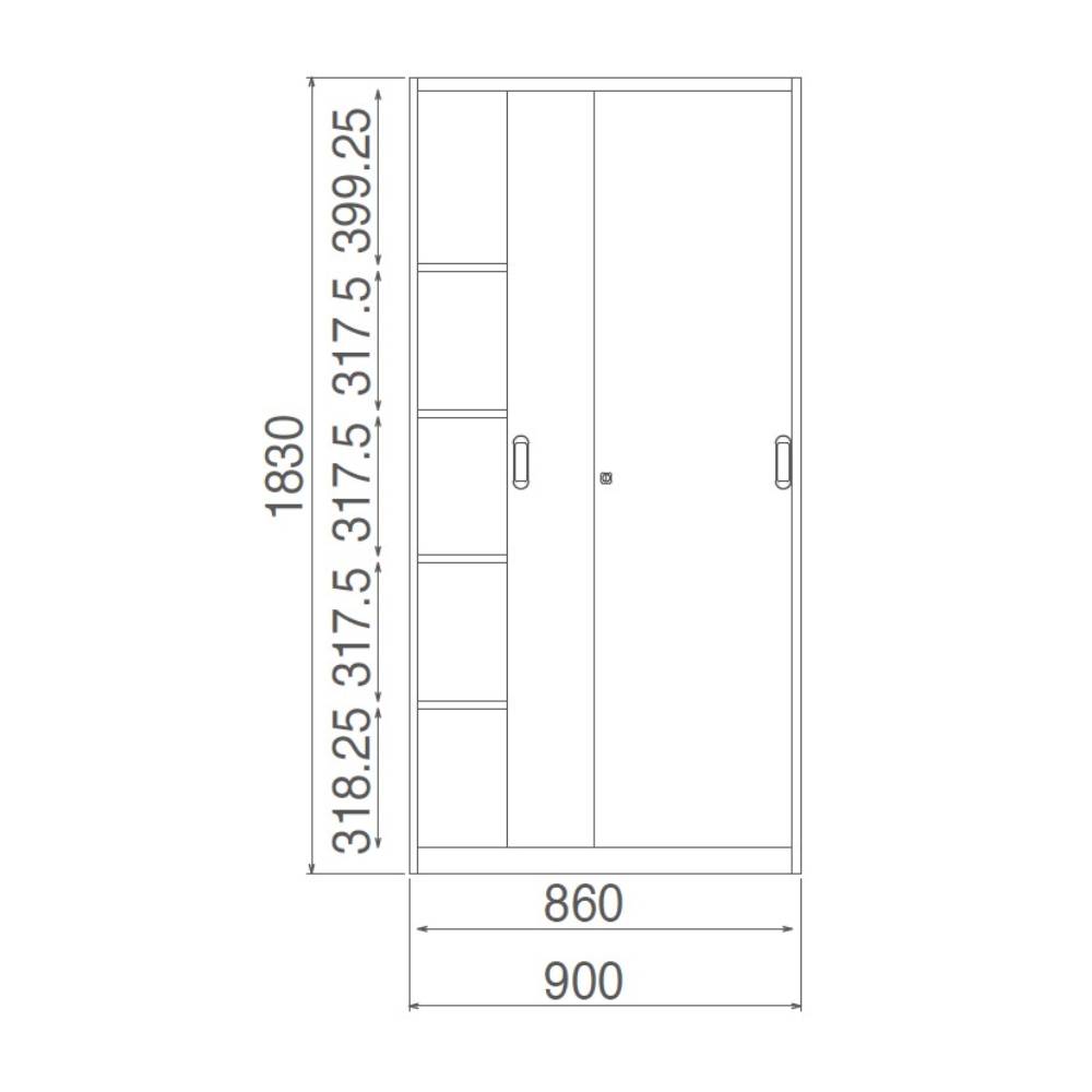 引違戸 収納庫 壁面収納庫 シリンダー錠