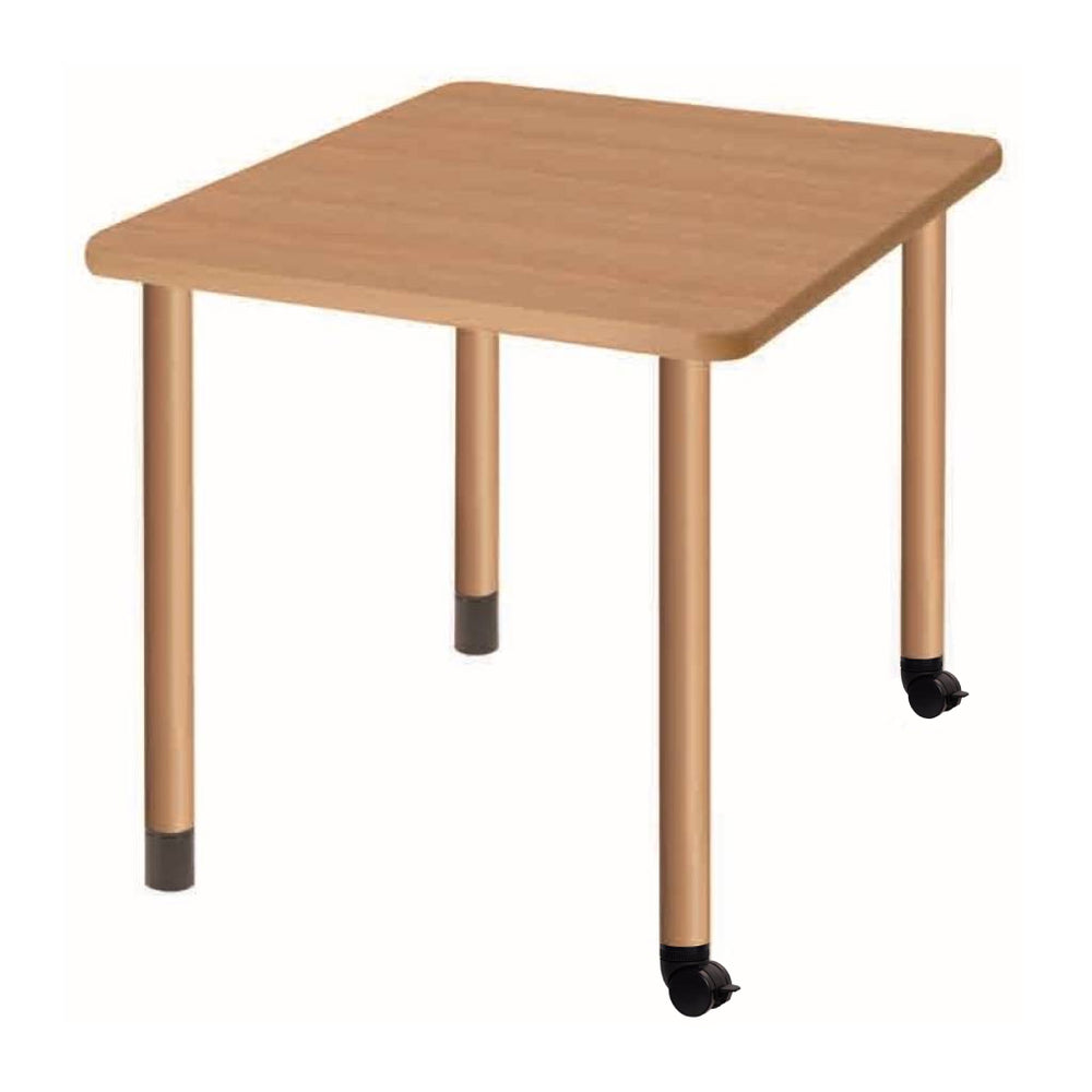 ナチュラル 介護テーブル キャスター脚付き