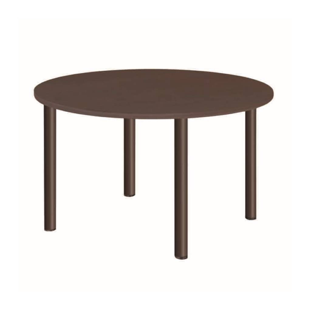 丸形 ダークブラウン ダイニングテーブル