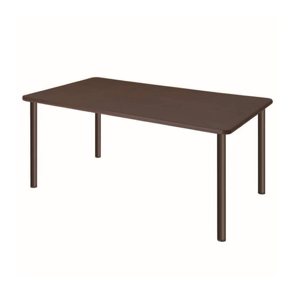 ダークブラウン 施設向けテーブル 固定脚