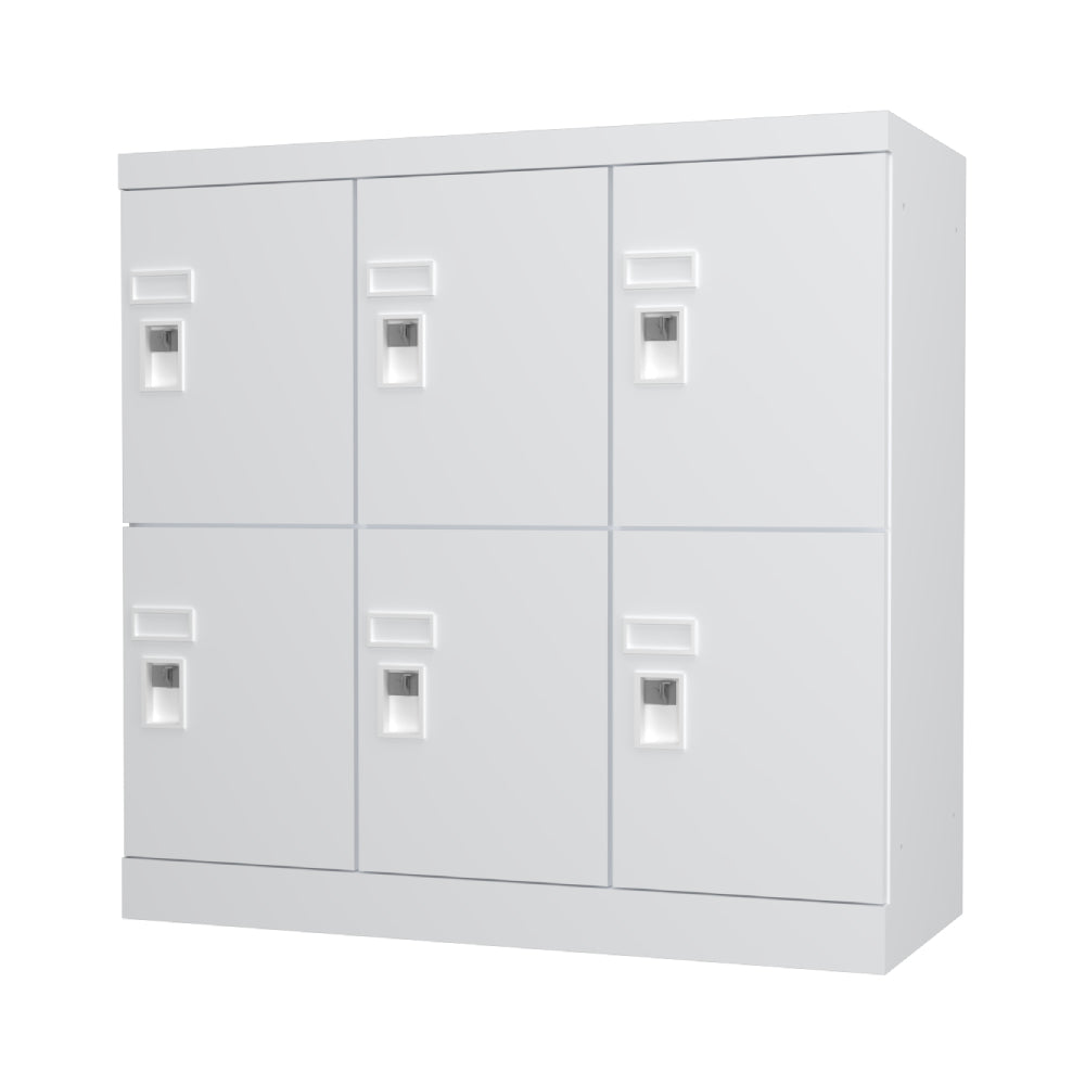 南京錠用引手 ホワイト 3列2段 6人用ロッカー