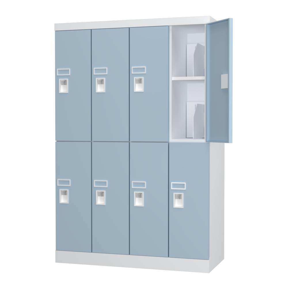 配線可能なロッカー 4列2段 H1365 更衣室 学校・施設 多機能【日本製】【オフィス家具市場】USL-PC08