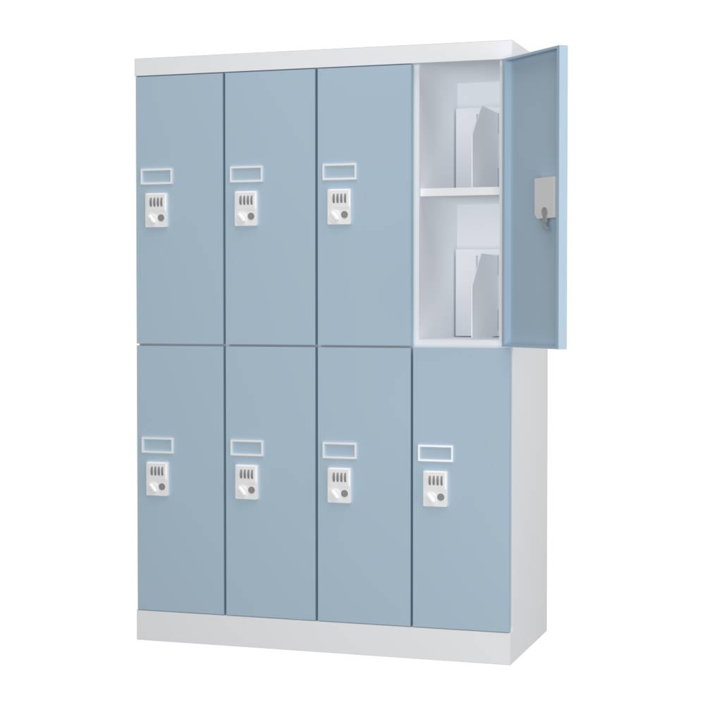 配線可能なロッカー 4列2段 H1365 更衣室 学校・施設 多機能【日本製】【オフィス家具市場】USL-PC08