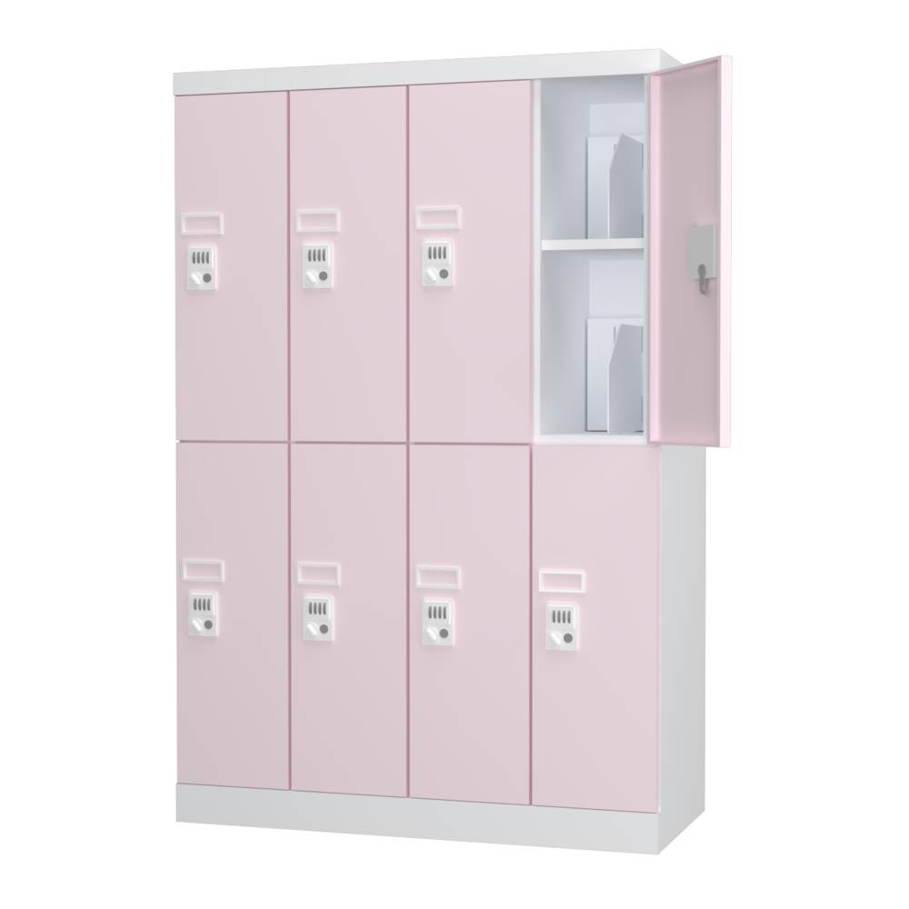 配線可能なロッカー 4列2段 H1365 更衣室 学校・施設 多機能【日本製】【オフィス家具市場】USL-PC08