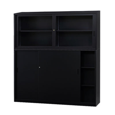 セット商品 オープン・ガラス・両開き書庫 完成品【オフィス家具市場】【日本製】【HCB-A4SET】