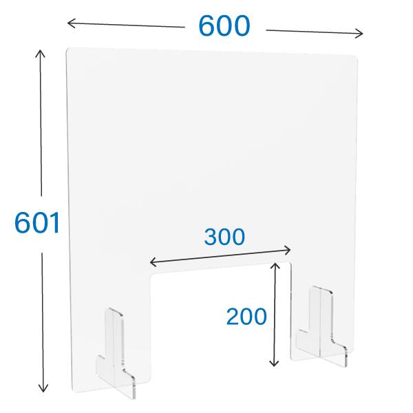 サイズ W600 透明アクリルパーテーション