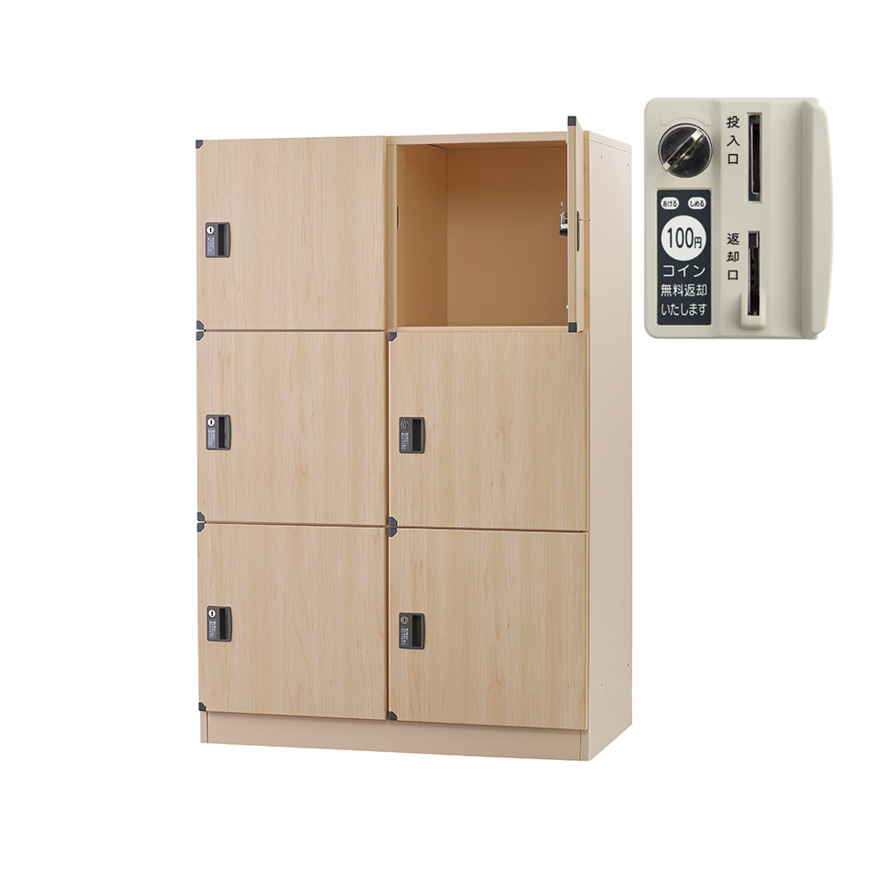 温浴ロッカー 更衣室 脱衣所 銭湯 更衣 コイン式 ナチュラル 木目柄 施設 スポーツクラブ 【オフィス家具市場】【日本製】【受注生産品】【HDK-B】