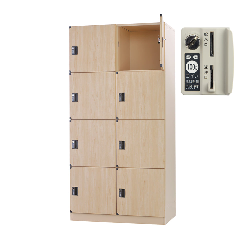 温浴ロッカー 更衣室 脱衣所 銭湯 更衣 コイン式 ナチュラル 木目柄 施設 スポーツクラブ 【オフィス家具市場】【日本製】【受注生産品】【HDK-B】