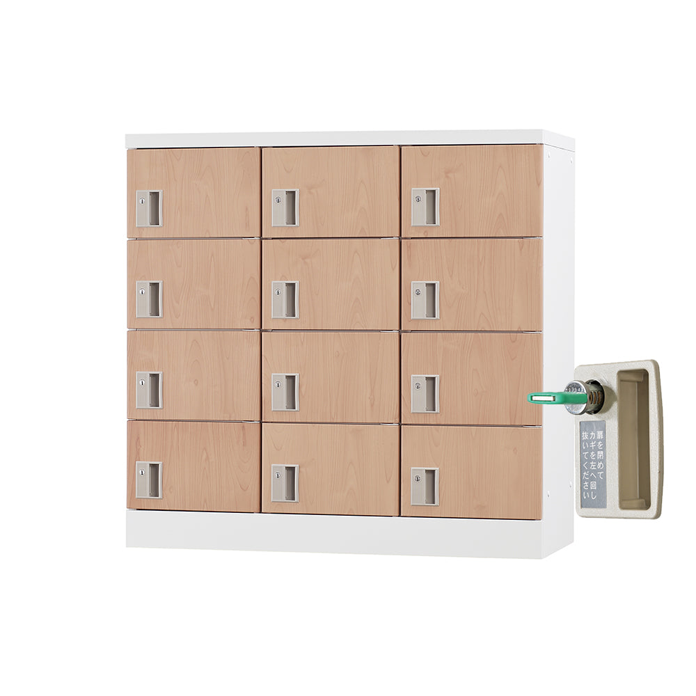 多目的用ロッカー ロータイプスチールロッカー 収納 完成品 12人用ロッカー 横型 3列4段 W900×D380×H880mm【オフィス家具市場】【日本製】【HLK-GL12】