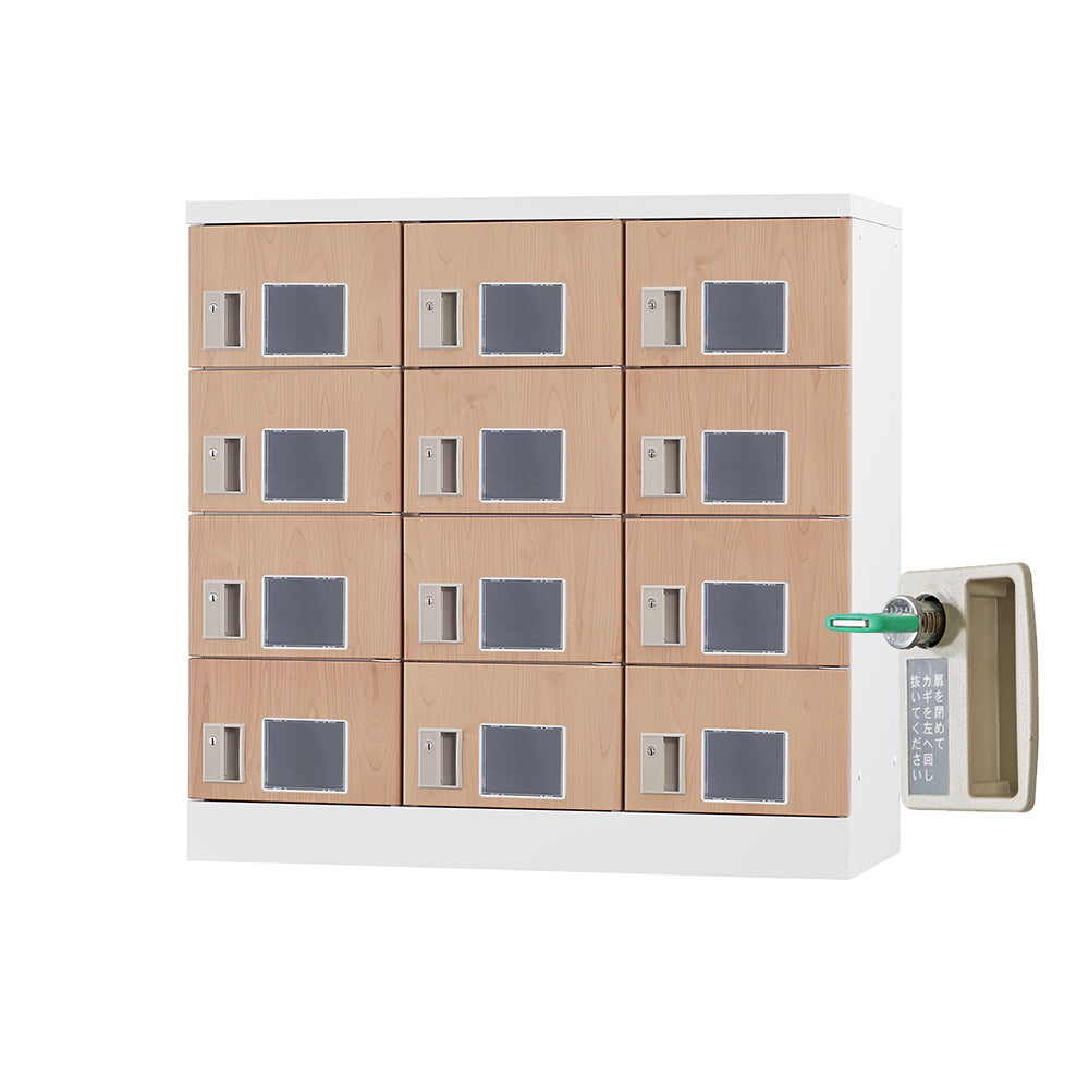 多目的用ロッカー ロータイプスチールロッカー 収納 完成品 12人用ロッカー 横型 3列4段 W900×D380×H880mm【オフィス家具市場】【日本製】【HLK-GL12】