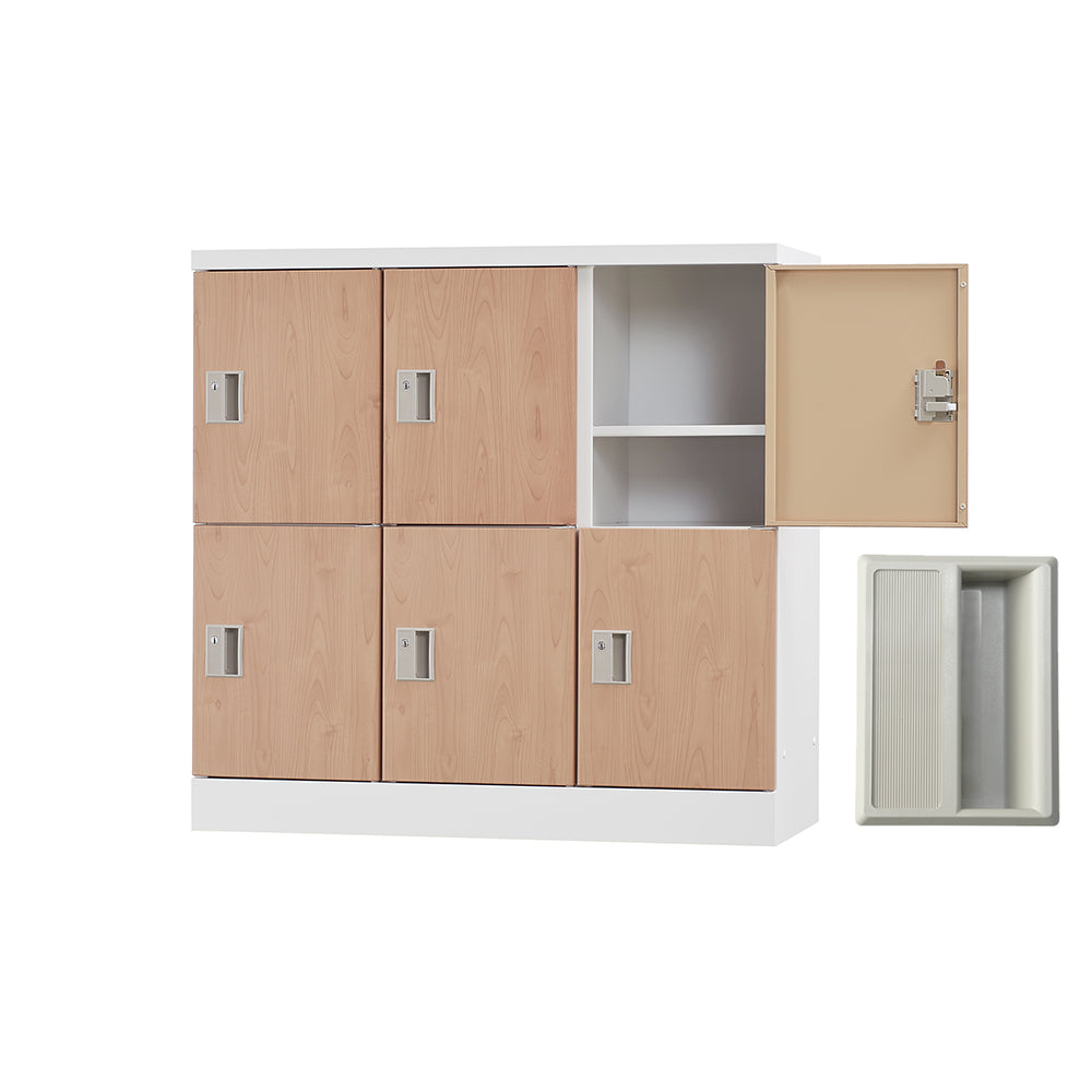 多目的ロッカー ロータイプスチールロッカー 収納 完成品 6人用ロッカー 横型 3列2段 【オフィス家具市場】【日本製】【HLK-GL06N】