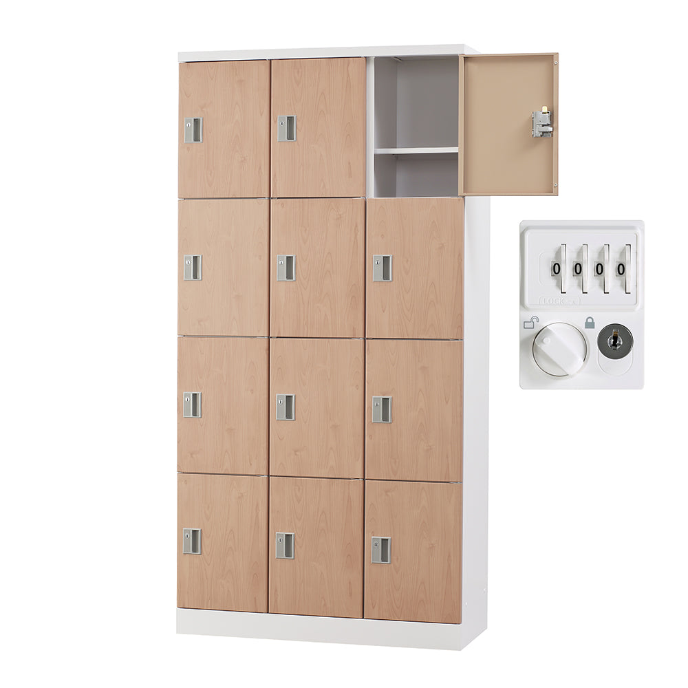 多目的用 ロッカー ハイタイプ スチール 収納 完成品 12人用ロッカー 縦型 3列4段 W900×H1790【オフィス家具市場】【日本製】【HLK-GH12T】