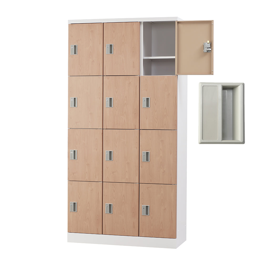 多目的用 ロッカー ハイタイプ スチール 収納 完成品 12人用ロッカー 縦型 3列4段 W900×H1790【オフィス家具市場】【日本製】【HLK-GH12T】