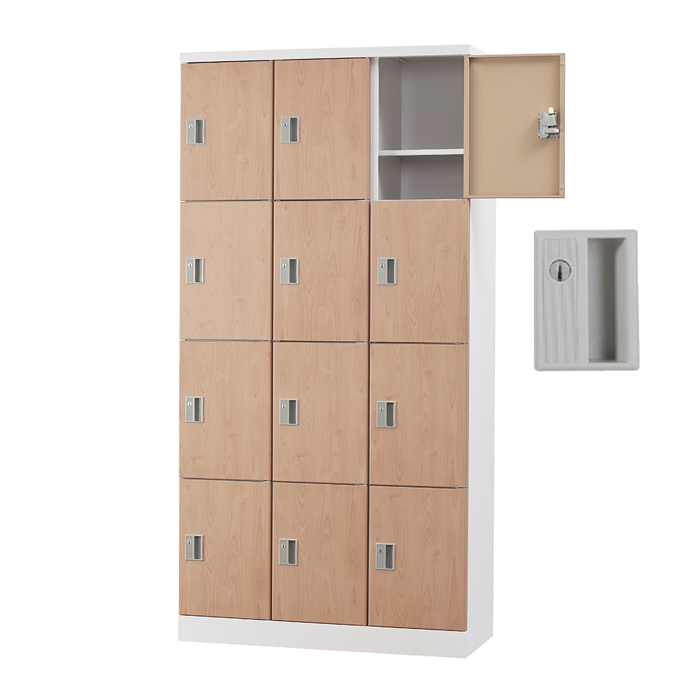 多目的用 ロッカー ハイタイプ スチール 収納 完成品 12人用ロッカー 縦型 3列4段 W900×H1790【オフィス家具市場】【日本製】【HLK-GH12T】