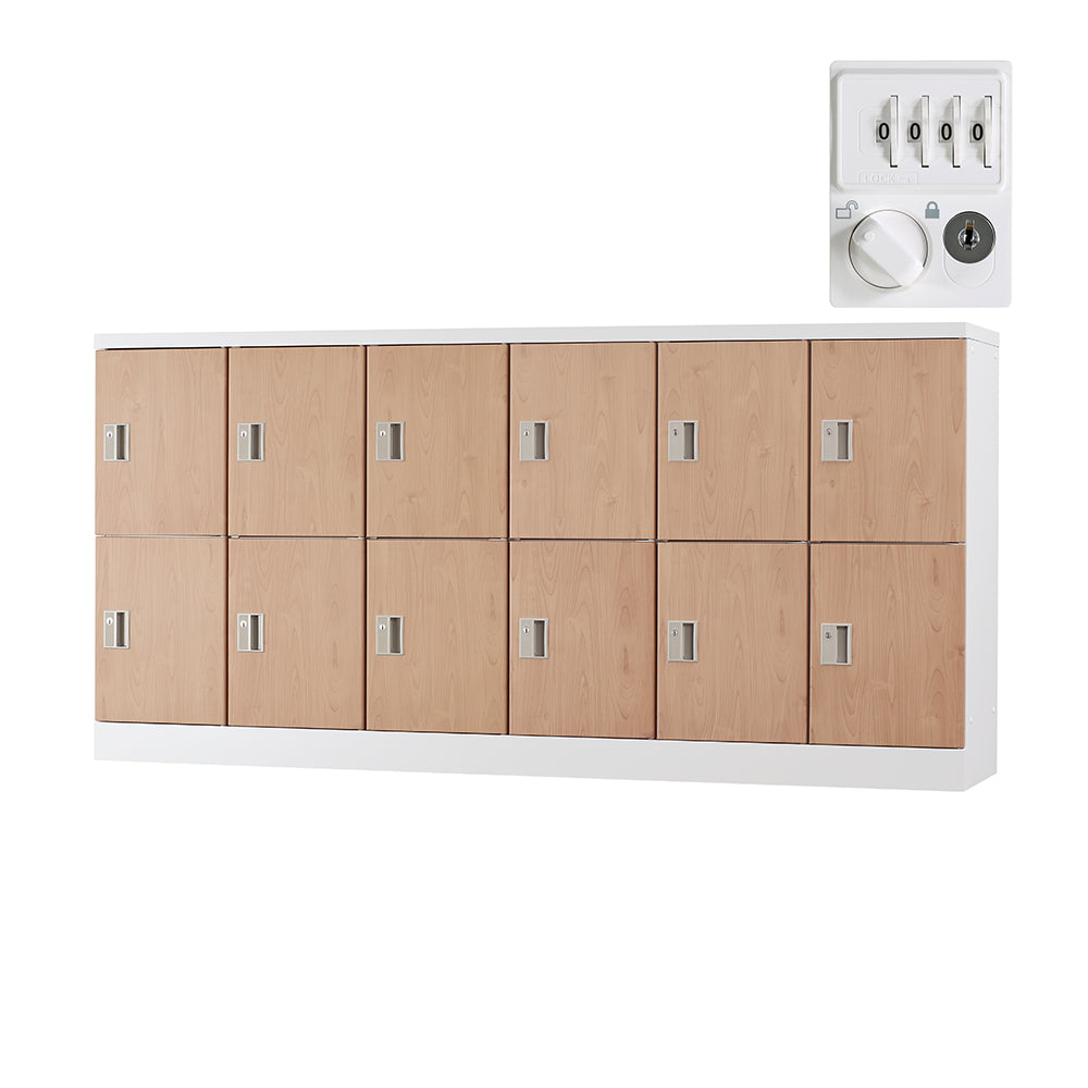 多目的用ロッカー ロータイプスチールロッカー 収納 完成品 12人用ロッカー 横型 6列2段 W1800×H880mm【オフィス家具市場】【日本製】【HLK-GL12Y】