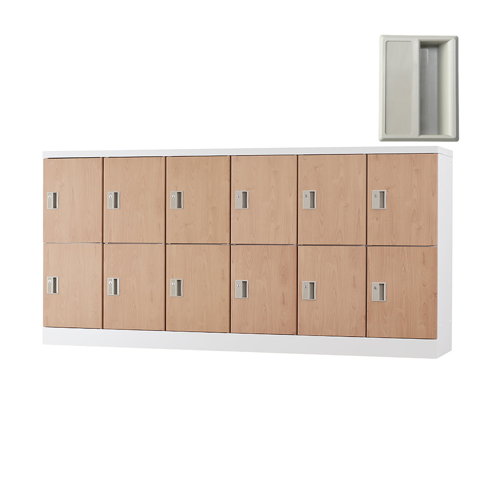 多目的用ロッカー ロータイプスチールロッカー 収納 完成品 12人用ロッカー 横型 6列2段 W1800×H880mm【オフィス家具市場】【日本製】【HLK-GL12Y】