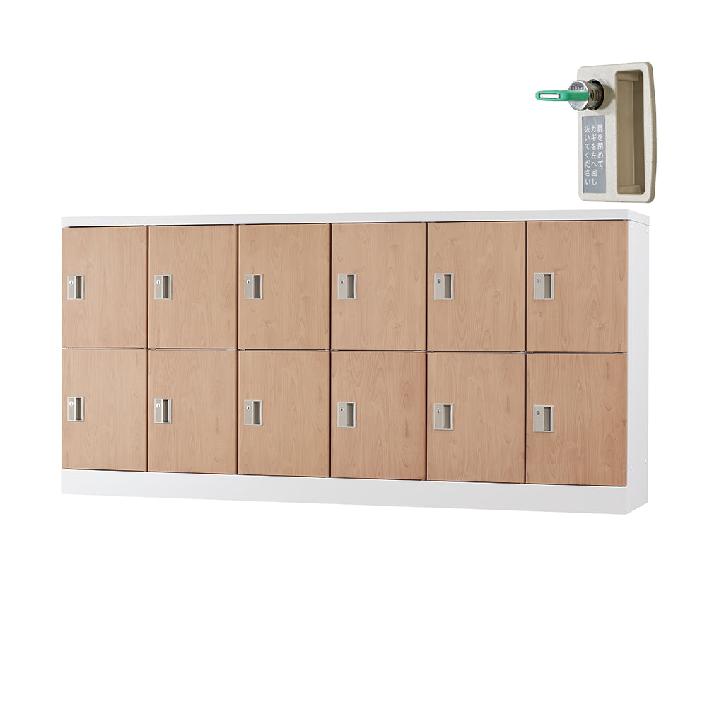 多目的用ロッカー ロータイプスチールロッカー 収納 完成品 12人用ロッカー 横型 6列2段 W1800×H880mm【オフィス家具市場】【日本製】【HLK-GL12Y】