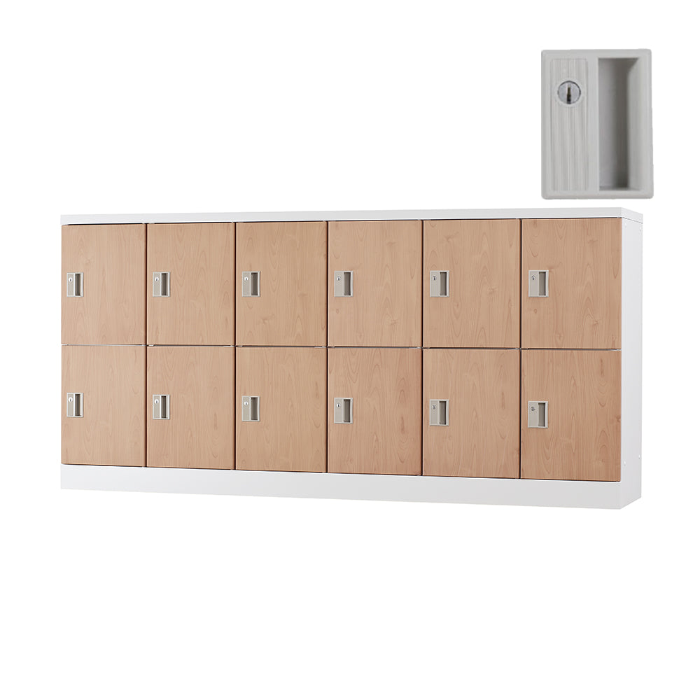 多目的用ロッカー ロータイプスチールロッカー 収納 完成品 12人用ロッカー 横型 6列2段 W1800×H880mm【オフィス家具市場】【日本製】【HLK-GL12Y】