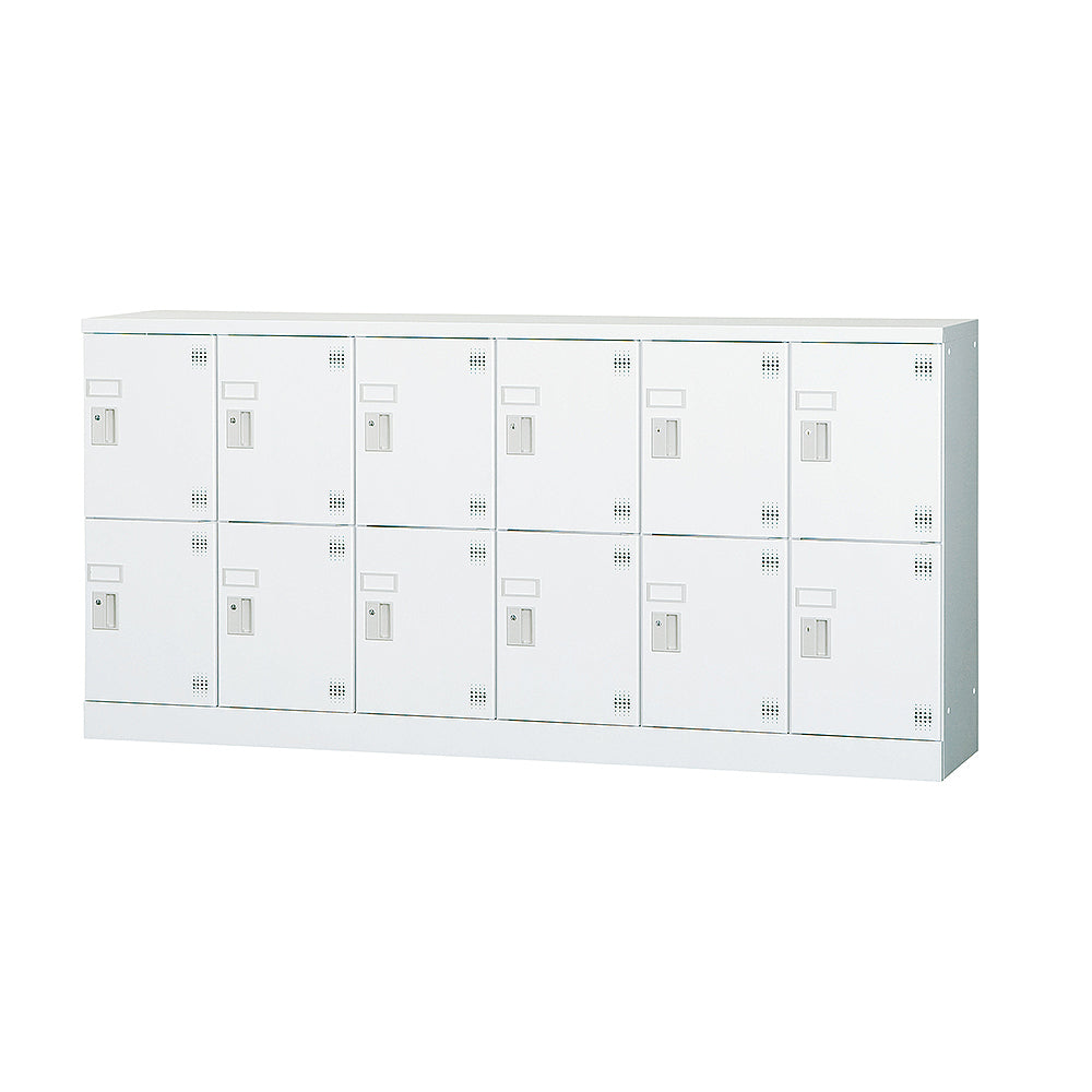 多目的用ロッカー ロータイプスチールロッカー 収納 完成品 12人用ロッカー 横型 6列2段 W1800×H880mm【オフィス家具市場】【日本製】【HLK-GL12Y】