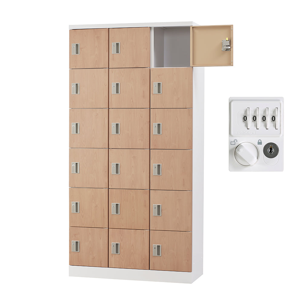 多目的用 ロッカー ハイタイプ スチール 収納 完成品 18人用ロッカー 縦型 3列6段 W900×D380×H1790【オフィス家具市場】【日本製】【HLK-GH18T】