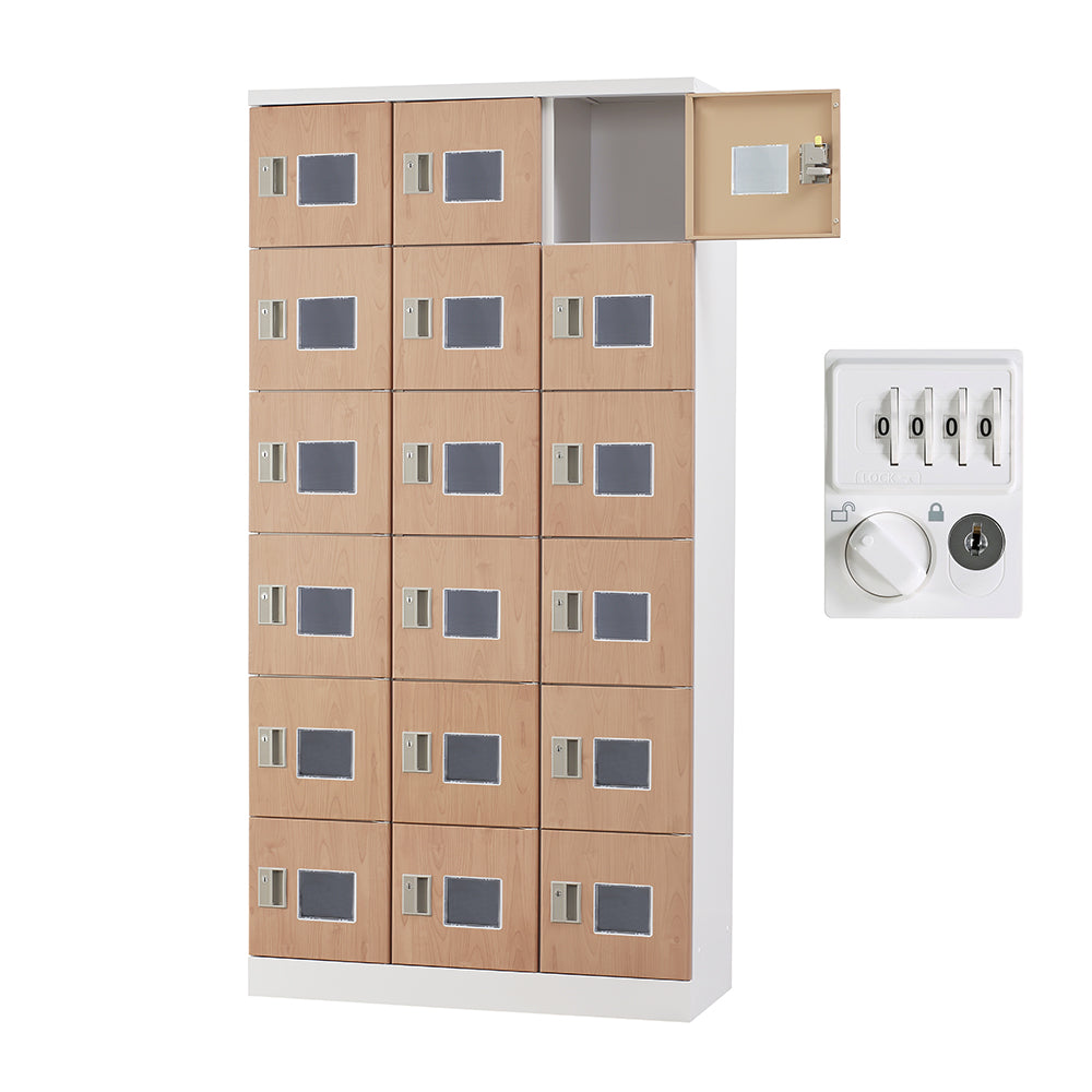 多目的用 ロッカー ハイタイプ スチール 収納 完成品 18人用ロッカー 縦型 3列6段 W900×D380×H1790【オフィス家具市場】【日本製】【HLK-GH18T】