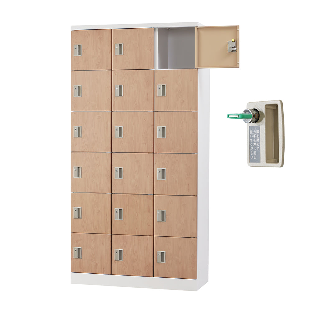 多目的用 ロッカー ハイタイプ スチール 収納 完成品 18人用ロッカー 縦型 3列6段 W900×D380×H1790【オフィス家具市場】【日本製】【HLK-GH18T】