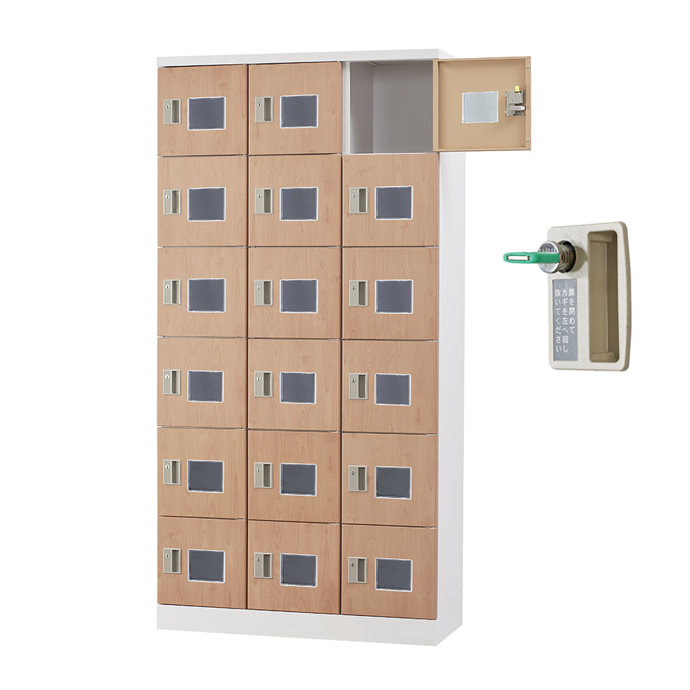 多目的用 ロッカー ハイタイプ スチール 収納 完成品 18人用ロッカー 縦型 3列6段 W900×D380×H1790【オフィス家具市場】【日本製】【HLK-GH18T】