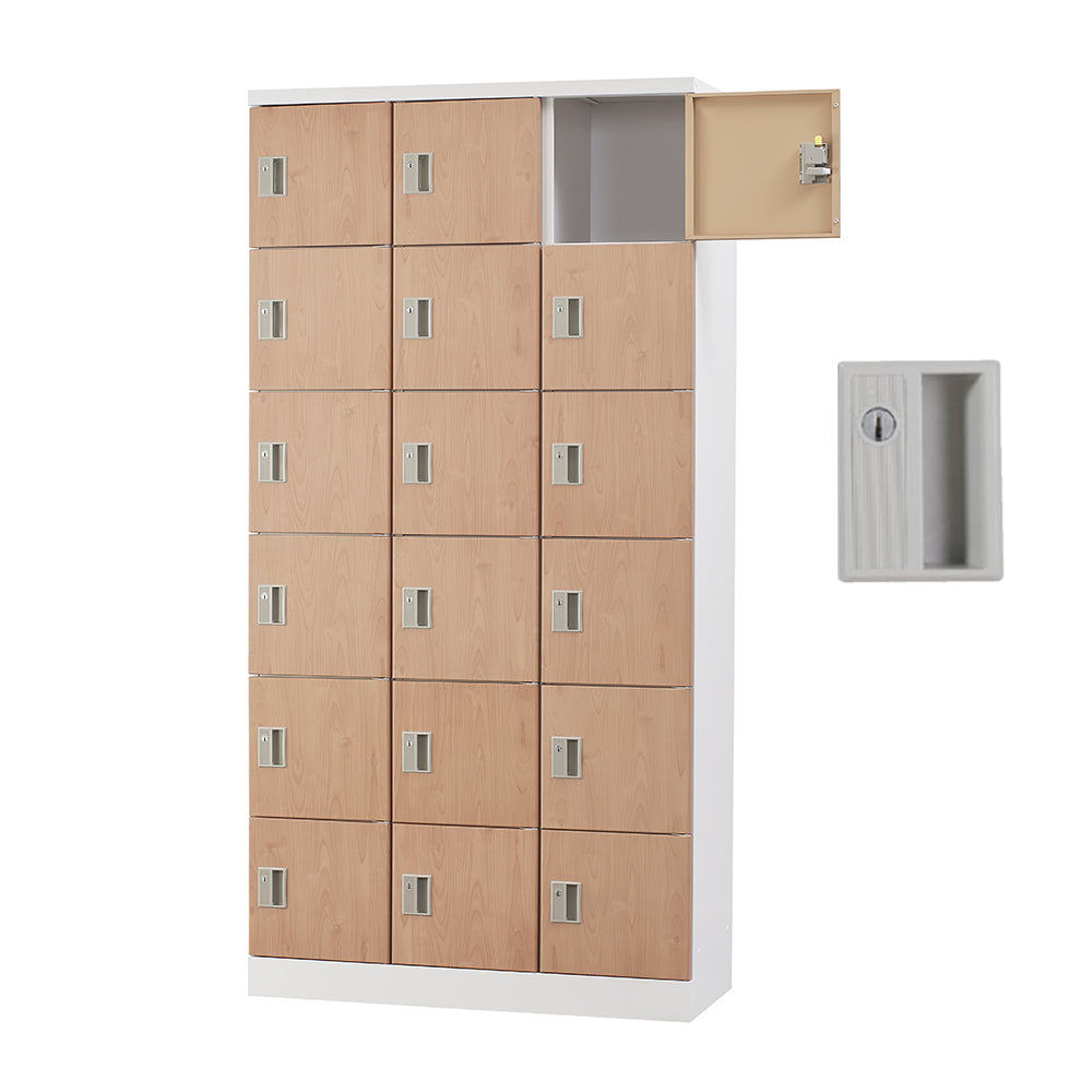 多目的用 ロッカー ハイタイプ スチール 収納 完成品 18人用ロッカー 縦型 3列6段 W900×D380×H1790【オフィス家具市場】【日本製】【HLK-GH18T】