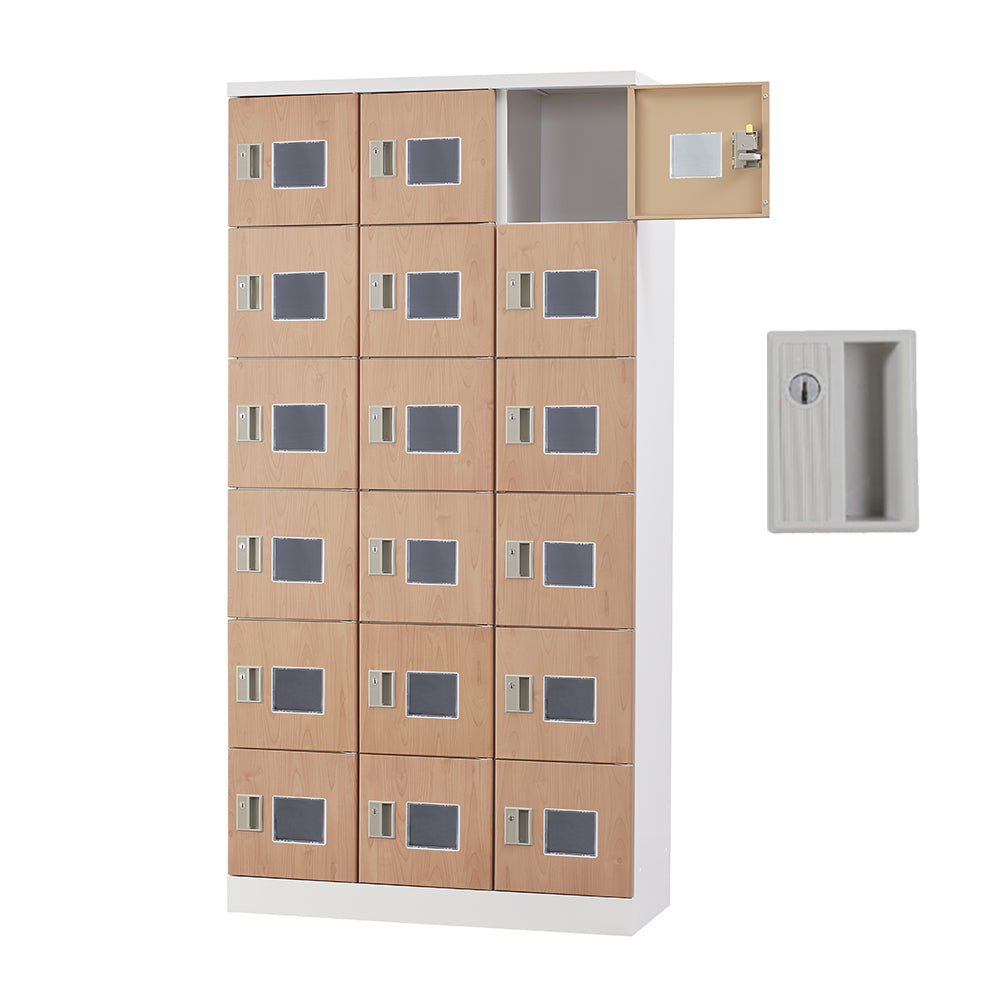 多目的用 ロッカー ハイタイプ スチール 収納 完成品 18人用ロッカー 縦型 3列6段 W900×D380×H1790【オフィス家具市場】【日本製】【HLK-GH18T】