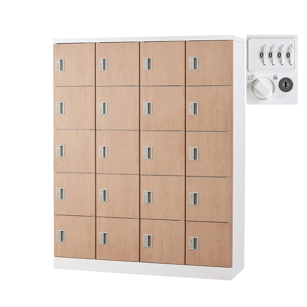 多目的用 ロッカー ハイタイプ スチール 収納 完成品 20人用ロッカー 縦型 4列5段 W1200×D380×H1510【オフィス家具市場】【日本製】【HLK-GH20】