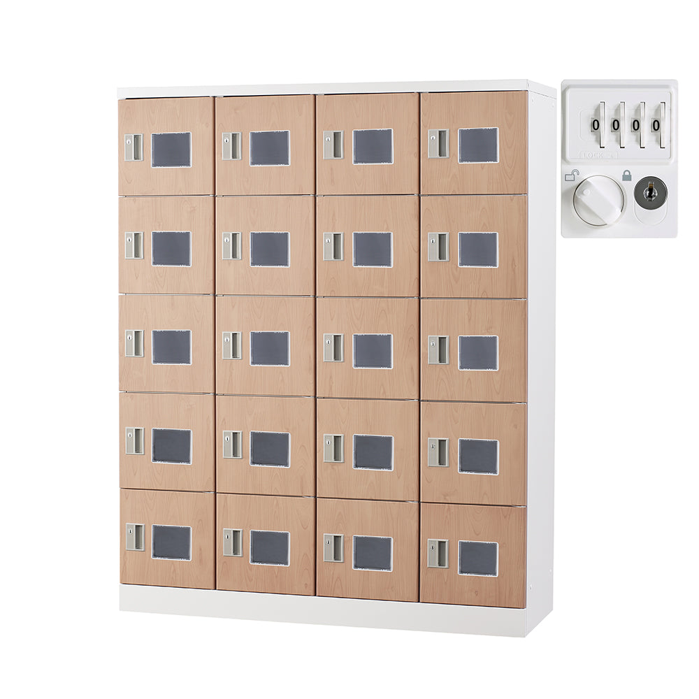 多目的用 ロッカー ハイタイプ スチール 収納 完成品 20人用ロッカー 縦型 4列5段 W1200×D380×H1510【オフィス家具市場】【日本製】【HLK-GH20】