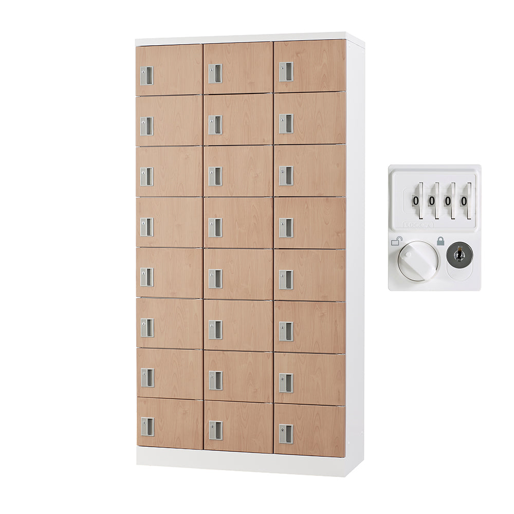 多目的用 ロッカー ハイタイプ スチール 収納 完成品 24人用ロッカー 縦型 3列8段 W900×D380×H1790【オフィス家具市場】【日本製】【HLK-GH24TN】