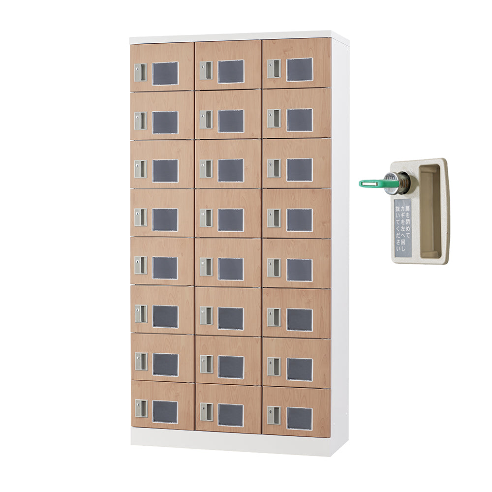 多目的用 ロッカー ハイタイプ スチール 収納 完成品 24人用ロッカー 縦型 3列8段 W900×D380×H1790【オフィス家具市場】【日本製】【HLK-GH24TN】