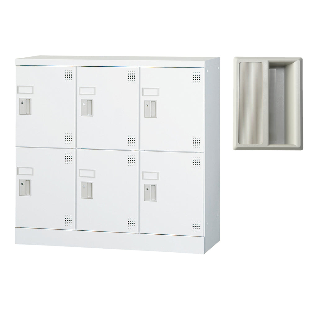 多目的ロッカー ロータイプスチールロッカー 収納 完成品 6人用ロッカー 横型 3列2段 【オフィス家具市場】【日本製】【HLK-GL06N】