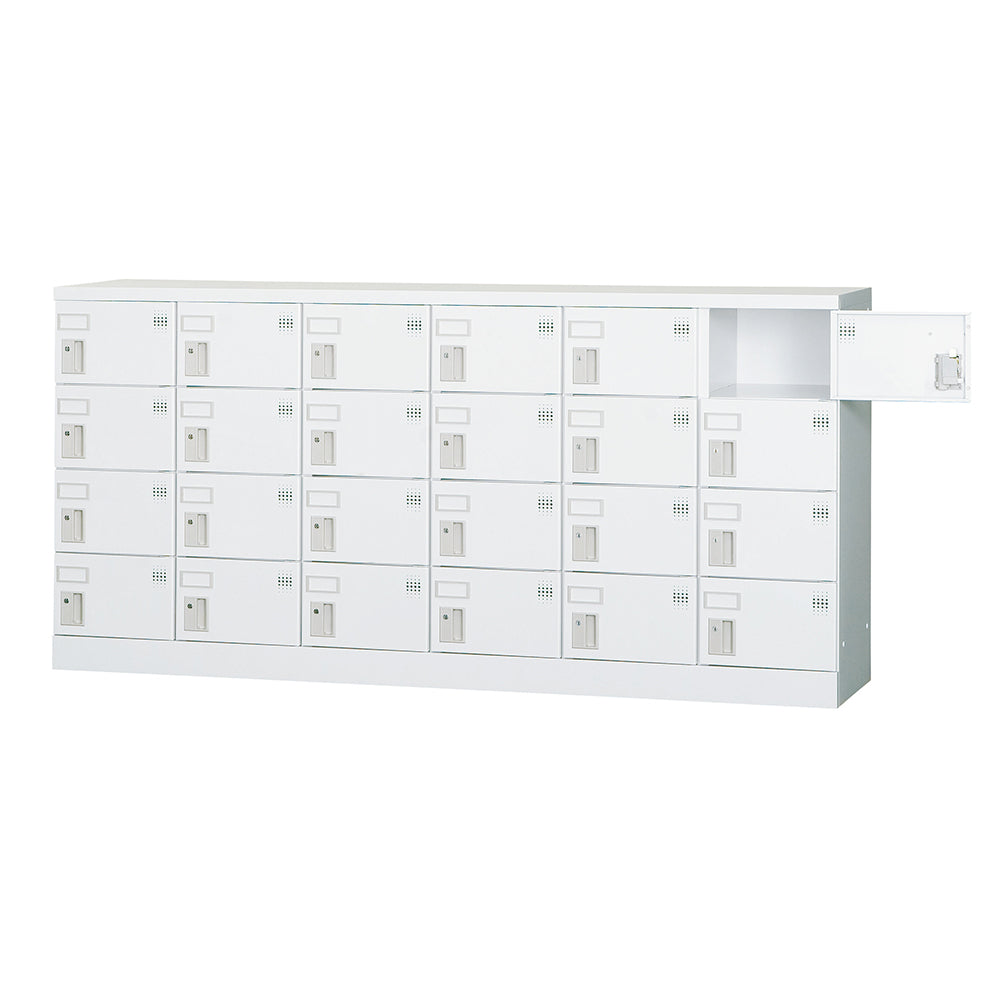 多目的用ロッカー ロータイプスチールロッカー 収納 完成品 24人用ロッカー 横型 6列4段 W1800×D380×H880mm【オフィス家具市場】【日本製】【HLK-GL24Y】