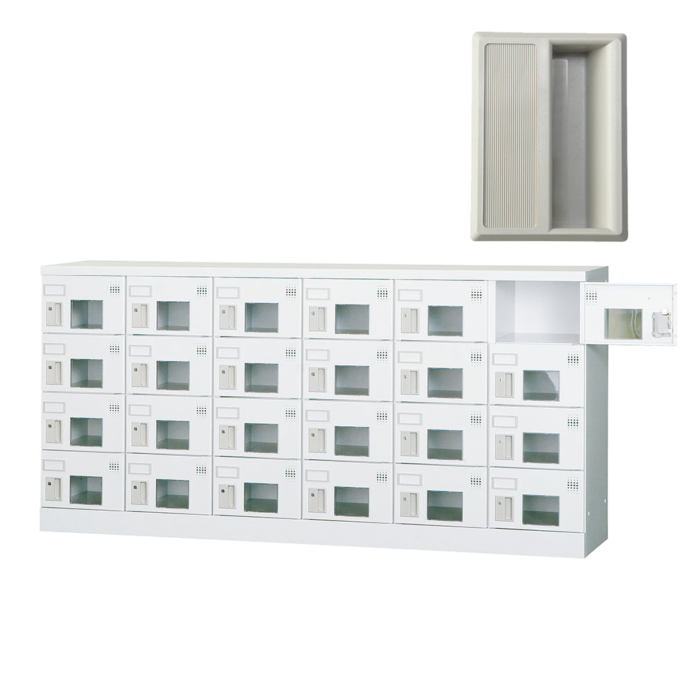 多目的用ロッカー ロータイプスチールロッカー 収納 完成品 24人用ロッカー 横型 6列4段 W1800×D380×H880mm【オフィス家具市場】【日本製】【HLK-GL24Y】
