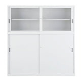 セット商品 オープン・ガラス・両開き書庫 完成品【オフィス家具市場】【日本製】【HCB-A4SET】