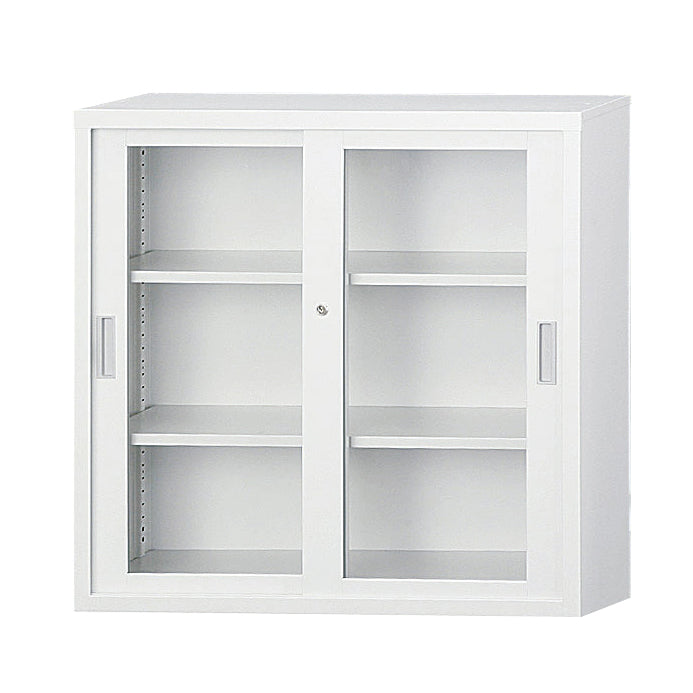 キャビネット 書庫 ガラス製引き違い