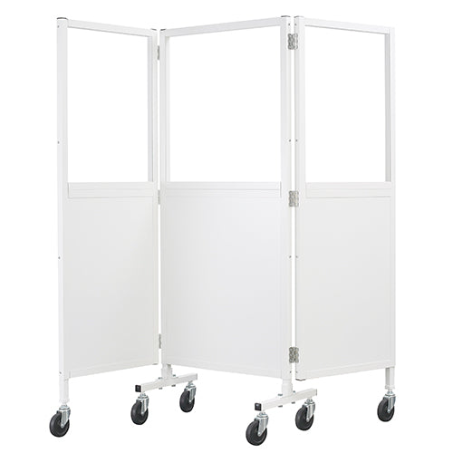 飛沫ガード 衝立 パーテーション パネル Mタイプ 3連式 アクリル透明 キャスター脚【HSG-3M】