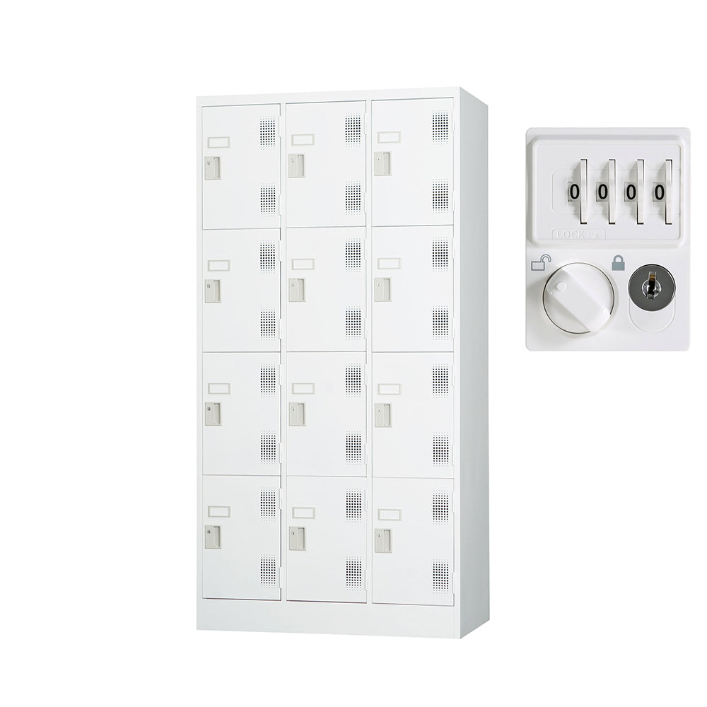 更衣室 更衣用 ロッカー 12人用 W900×D515×H1790mm【オフィス家具市場】【日本製】【HLK-T12NS】