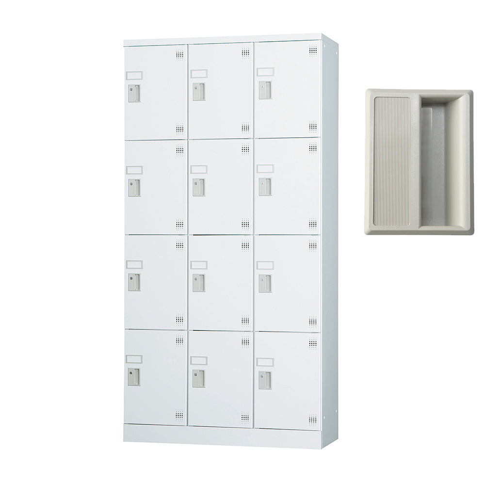 多目的用 ロッカー ハイタイプ スチール 収納 完成品 12人用ロッカー 縦型 3列4段 W900×H1790【オフィス家具市場】【日本製】【HLK-GH12T】